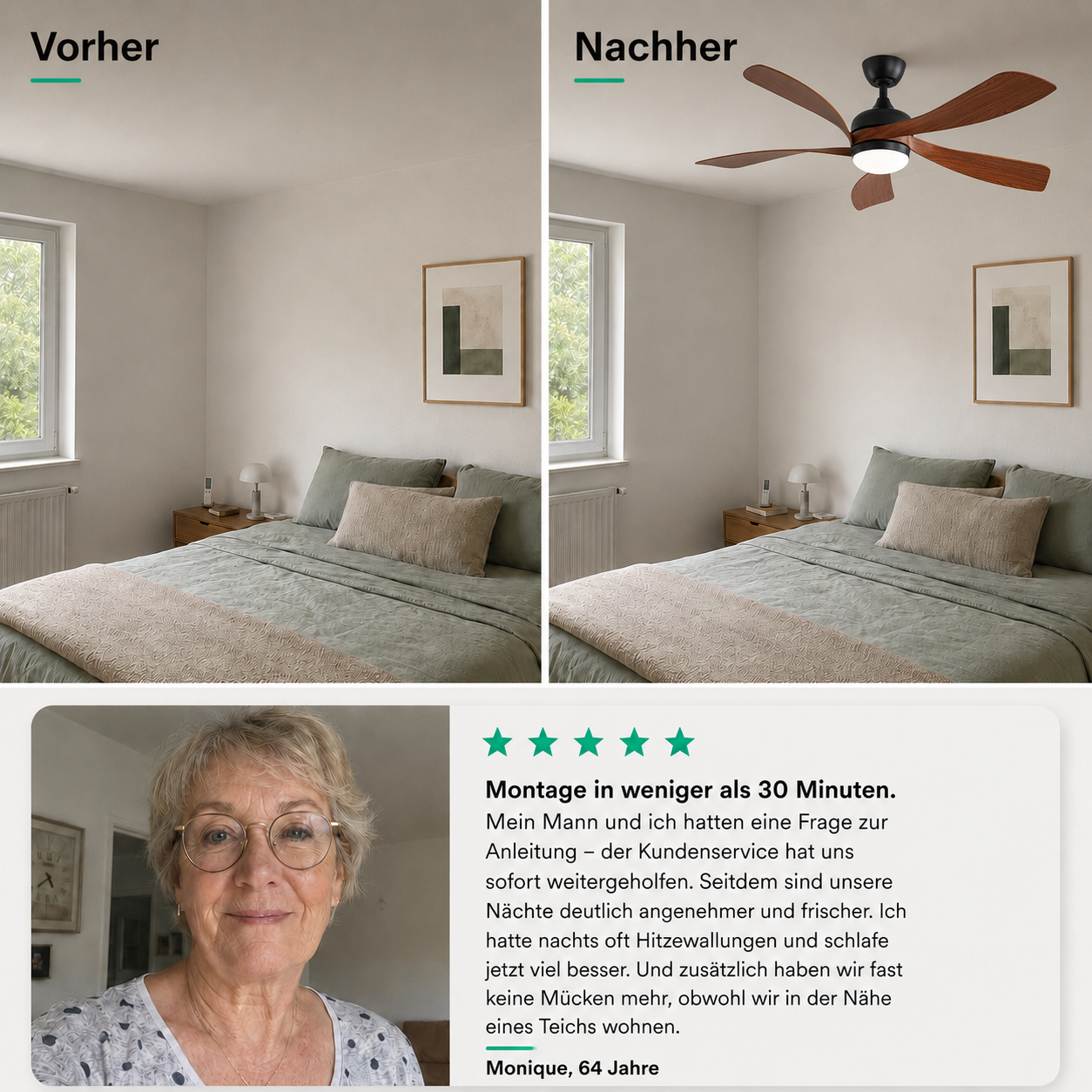 Ein gleichmäßiger Luftstrom, ohne unangenehme Zugluft